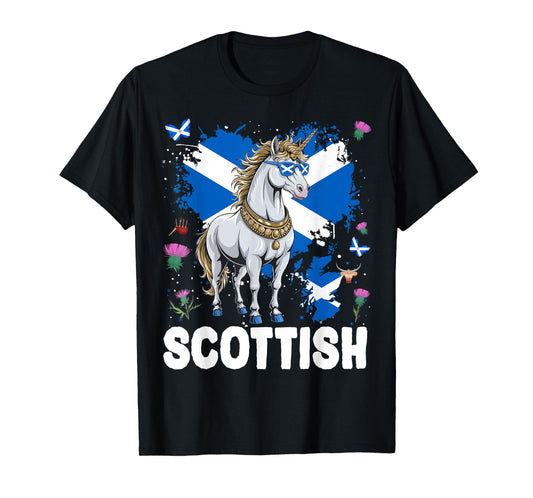Scottish Unicorn Flag Outfit Idea For Women Scotland Unicorn T-Shirt