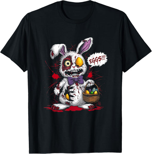 Zombie Evil Easter Bunny Egg Basket Horror Scary Easter Day T-Shirt
