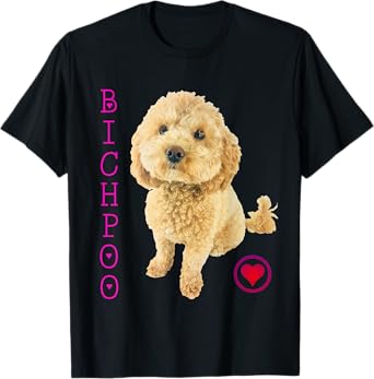 Bichpoo Puppy Dog Poodle cross Noodle Super cute Boodle Men Women Girls Kids T-Shirt