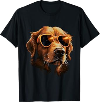 Golden Retriever Dog Sunglasses for Children Boys Girls T-Shirt