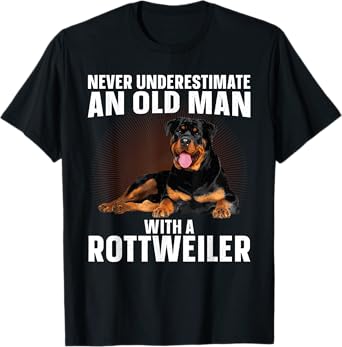 Funny Rottweiler Art For Men Grandpa Rottie Rottweiler Lover T-Shirt