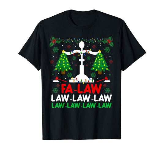 Fa Law Law Funny Christmas Santa Judge Xmas Courtroom Ugly T-Shirt