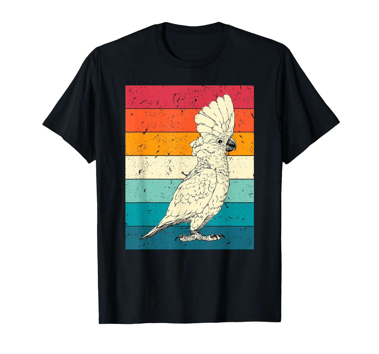 Retro Vintage Umbrella Cockatoo Sunglasses Parrot Bird T-Shirt