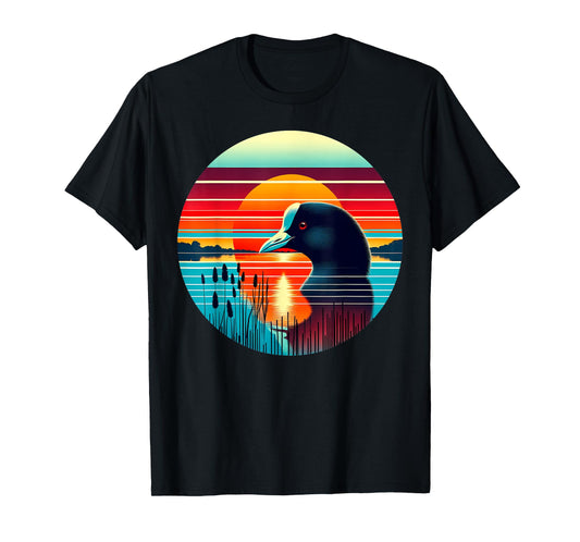 Coot Bird Sunset Retro Style Safari Vintage 70s T-Shirt