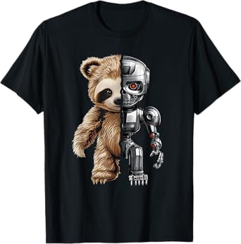 Funny Robotics Animal Lover Sloth Robots Graphic Engineer T-Shirt
