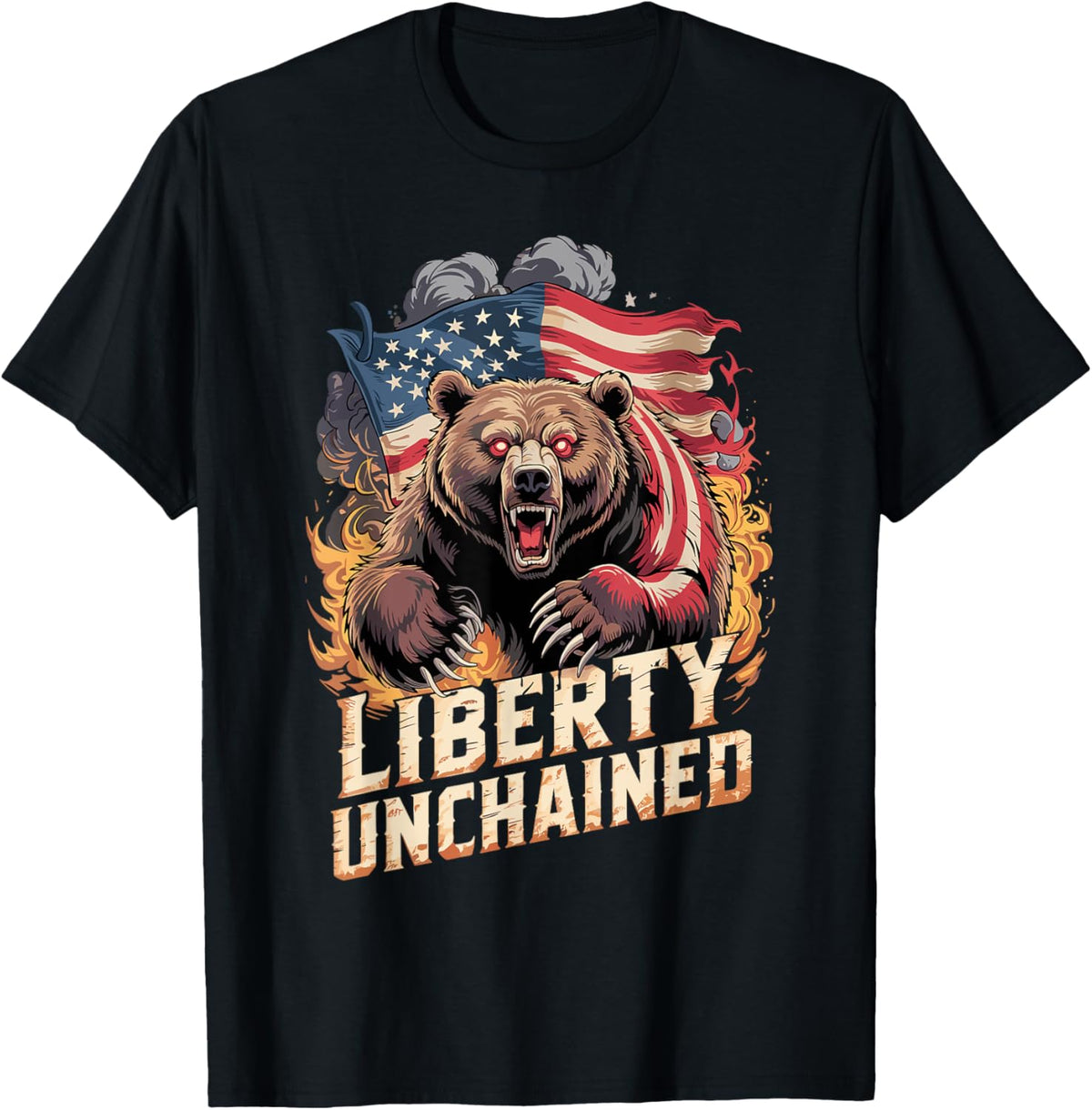 Liberty Unchained Angry Bear Flag T-Shirt