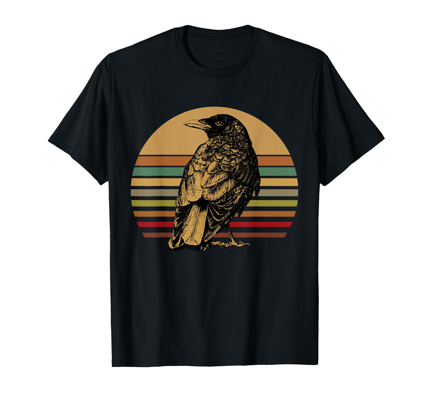 Black Crow Retro Bird Watching Gift Idea Raven Crows T-Shirt