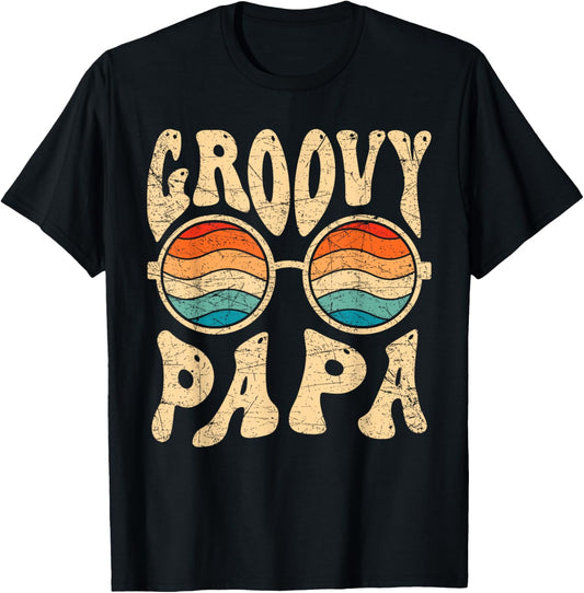 Groovy Papa 70s Aesthetic Nostalgia 1970's Retro Groovy Dad T-Shirt