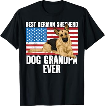Mens Best German Shepherd Dog Grandpa Ever T-Shirt