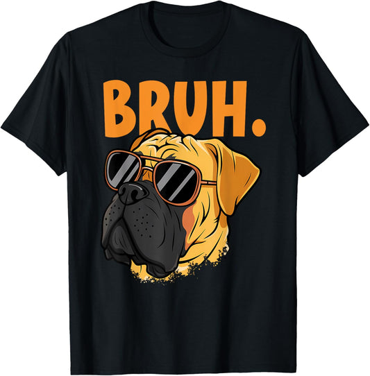Bruh Funny Meme Saying Bruh with Dog face Teens Boy Girls T-Shirt