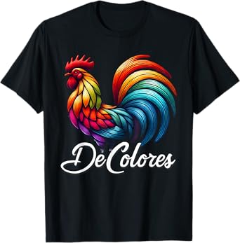 DeColores Cursillo Rainbow Rooster Catholic T-Shirt