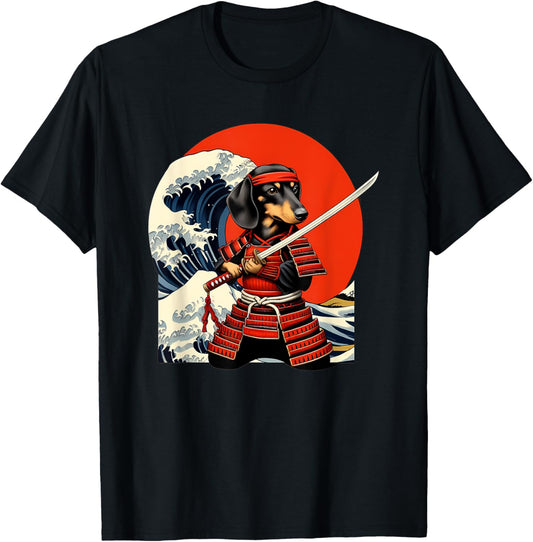Otaku Weiner Dachshund Dog Samurai T-Shirt