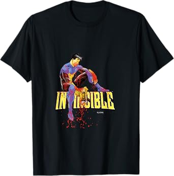 INVINCIBLE Official Merchandise Unisex-Adults Black Cartoon Short Sleeve Classic Fit T-Shirt
