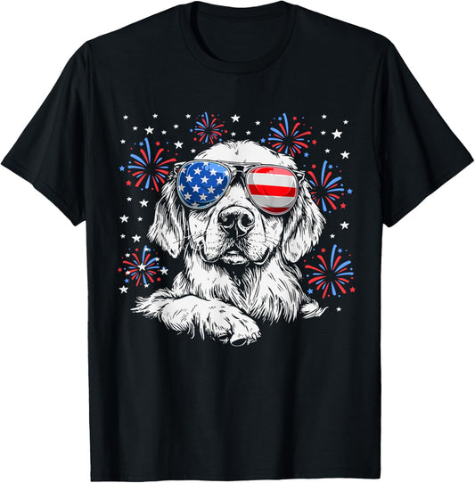Patriotic Labrador Retriever Dog Merica US Flag 4Th Of July T-Shirt
