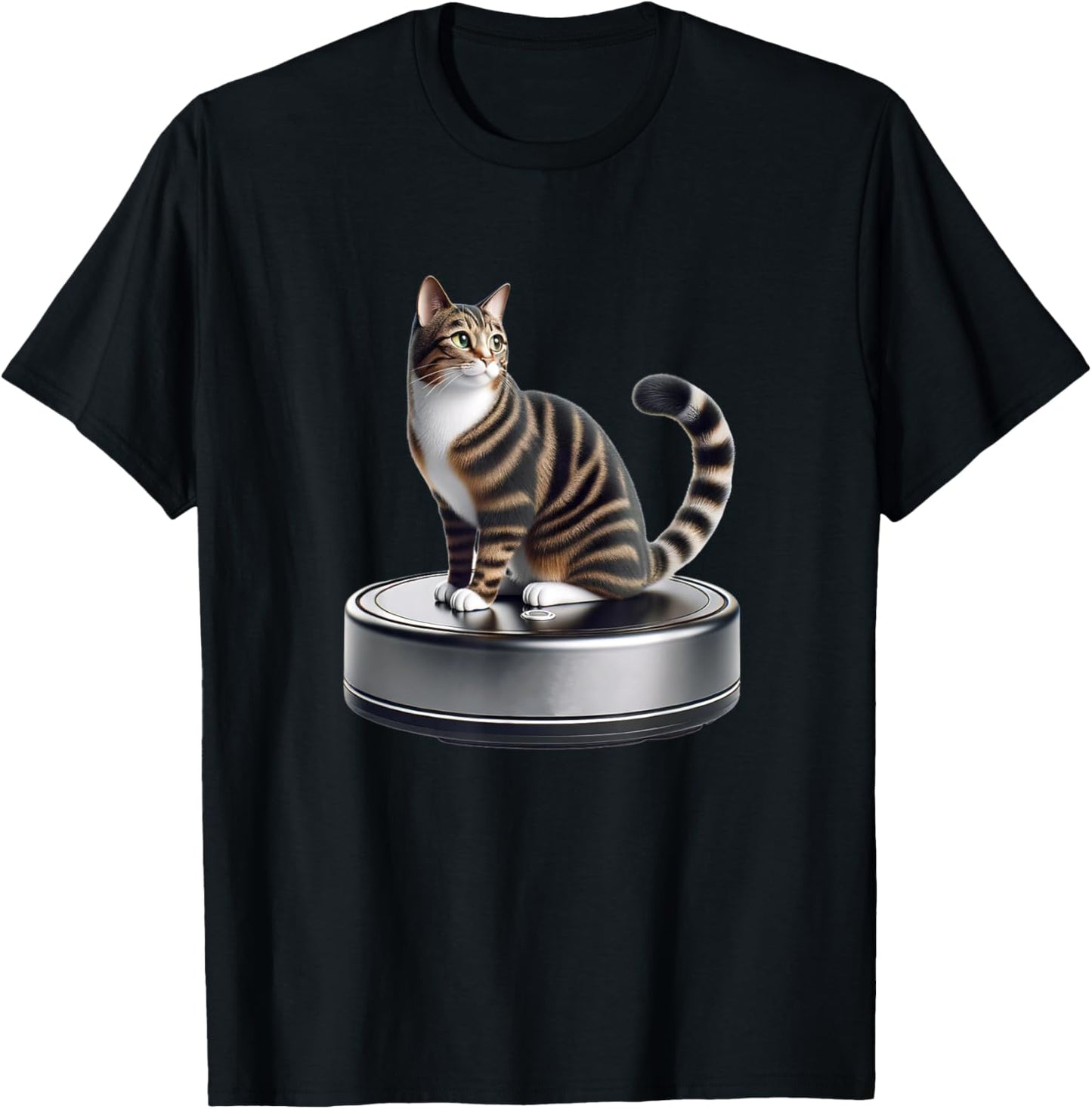 Robotic Toy Vacuum Cleaner Kitten Lover Cute Cat T-Shirt, Small