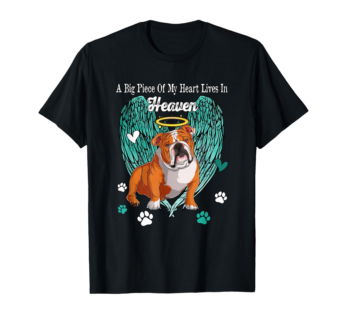 Heart Lives In Heaven Costume English Bulldog Memories Owner T-Shirt