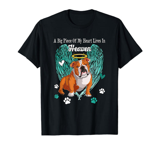 Heart Lives In Heaven Costume English Bulldog Memories Owner T-Shirt