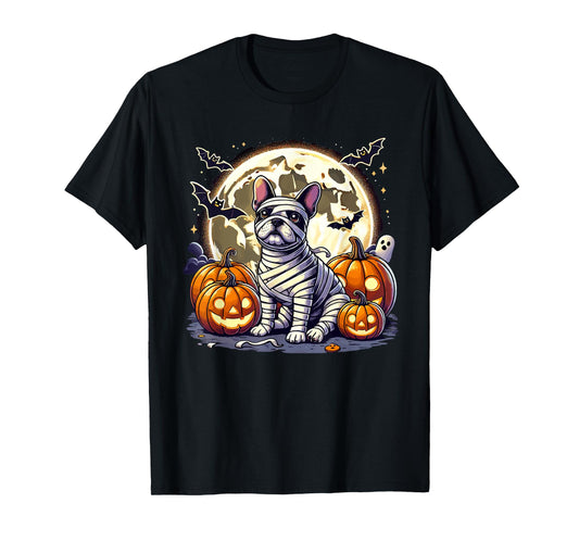 Halloween French Bulldog Mummy Cute Spooky Dog Design T-Shirt