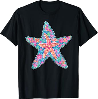 Preppy Starfish Coquette Summer Vacation Ocean Hawaii Beach T-Shirt