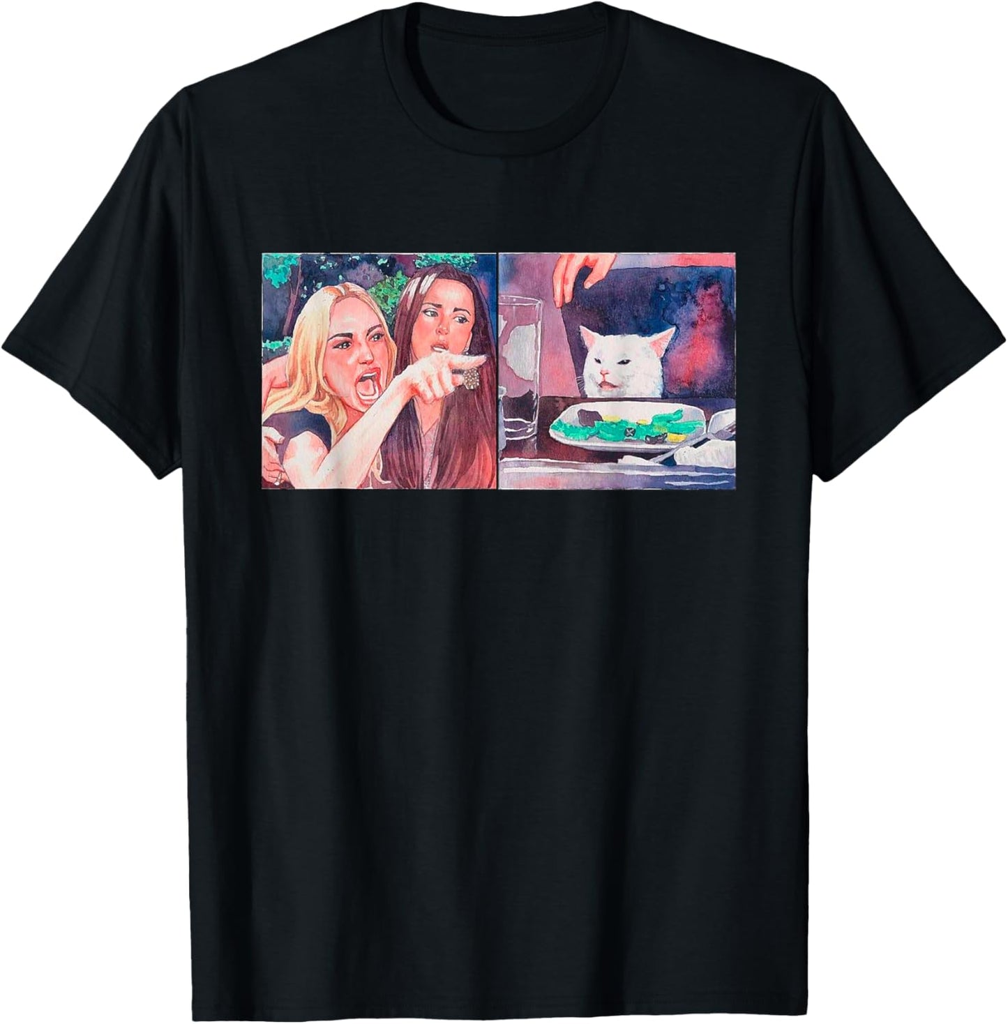 Woman yelling at table dinner cat meme dank meme T-Shirt