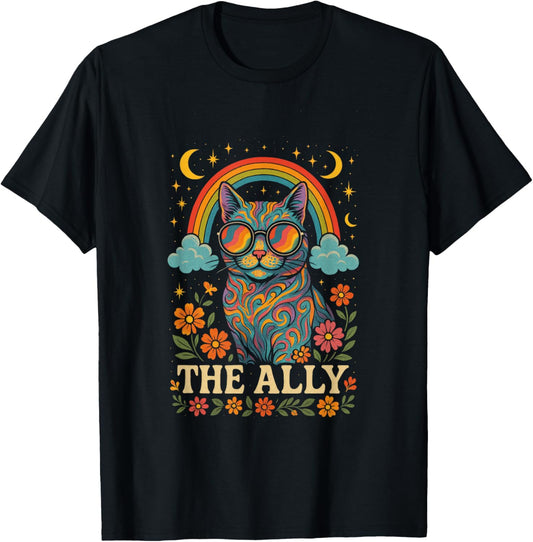 The Ally - Funny Cat Tarot Pride Gay Lgbtq Lgbt T-Shirt