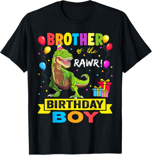 Brother of the Birthday Boy T-Rex RAWR Dinosaur Birthday boy T-Shirt