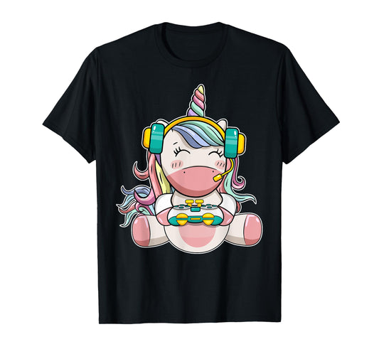 Gamer Girl Unicorn Gaming Cute Video Game Women Girls Teen T-Shirt