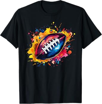 Football Designs. Unisex Football Graphic T-Shirt - Black, Small, Short Sleeve