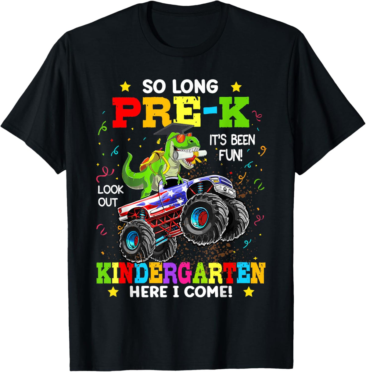 Pre-k Graduation Boys Kids Kindergarten Here I Come Dinosaur T-Shirt