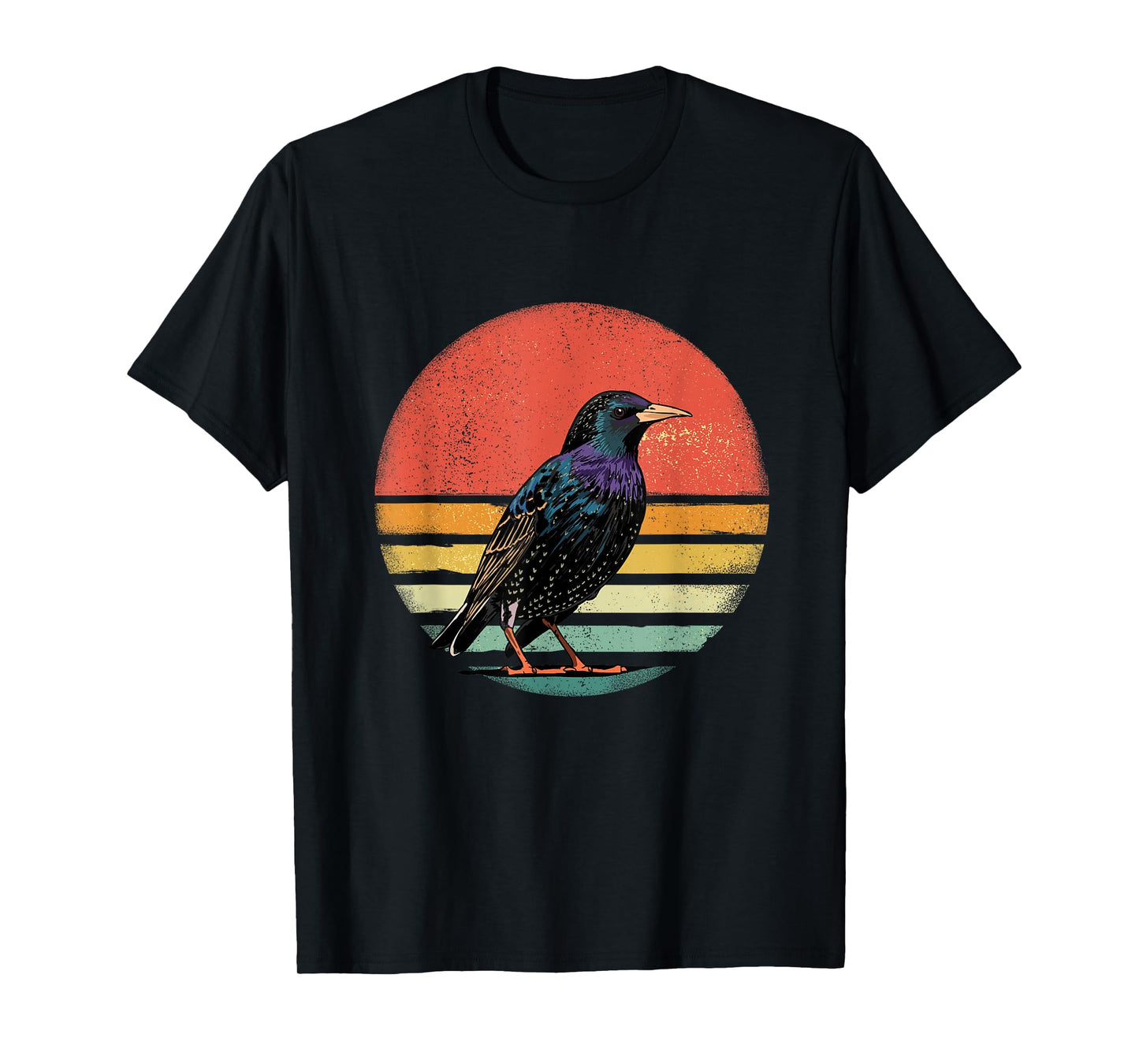 Retro Vintage Starling Nature Starling Bird Watcher T-Shirt