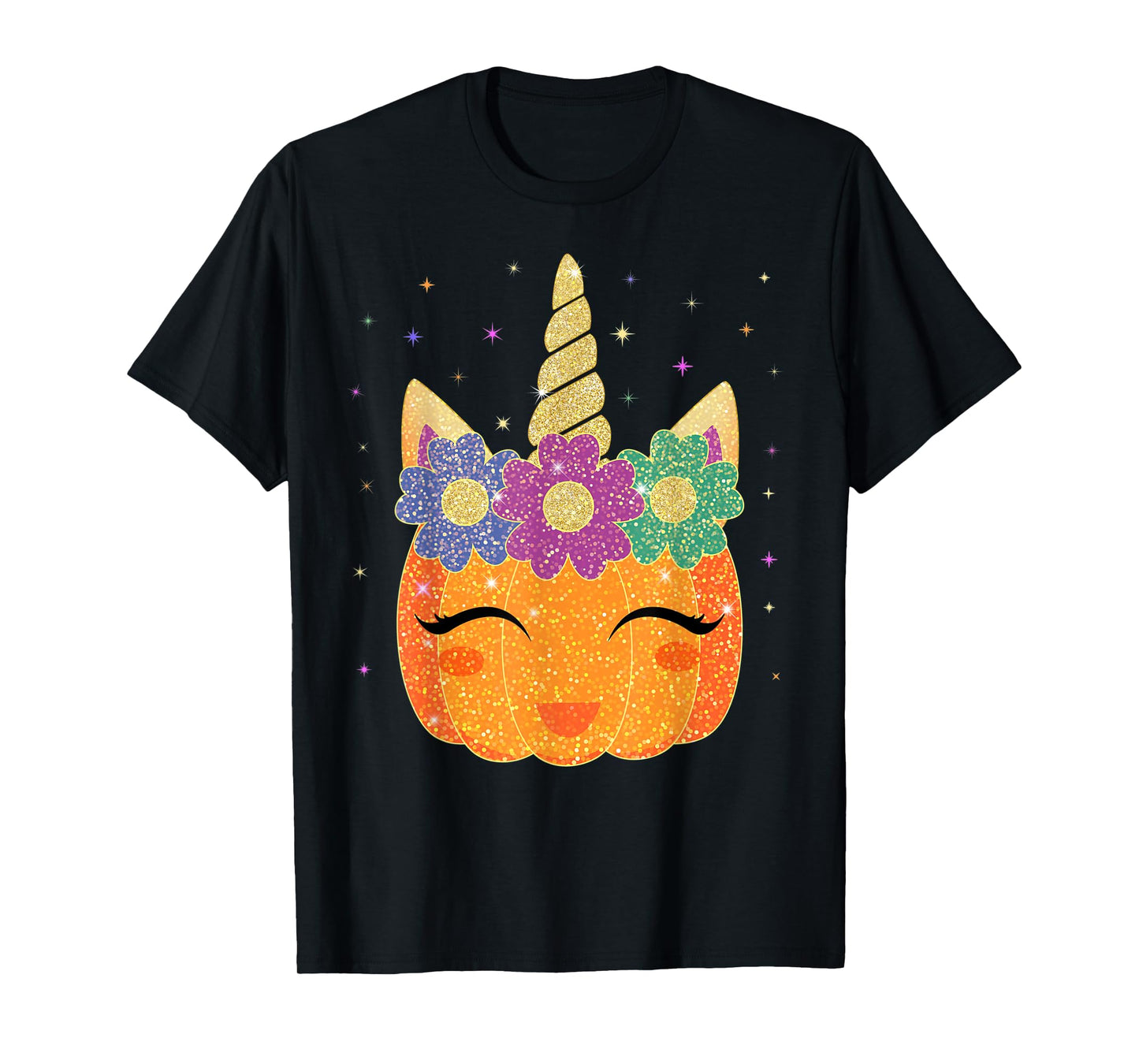 Unicorn Pumpkin - Halloween Thanksgiving Girls Boys T-Shirt