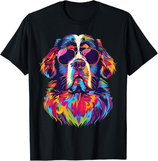 Saint Bernard Lovers Design Pop Art Funny St Bernard Dog T-Shirt