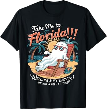 Take Me To Florida Summer Vacation Hawaii Beach Funny Ghost T-Shirt