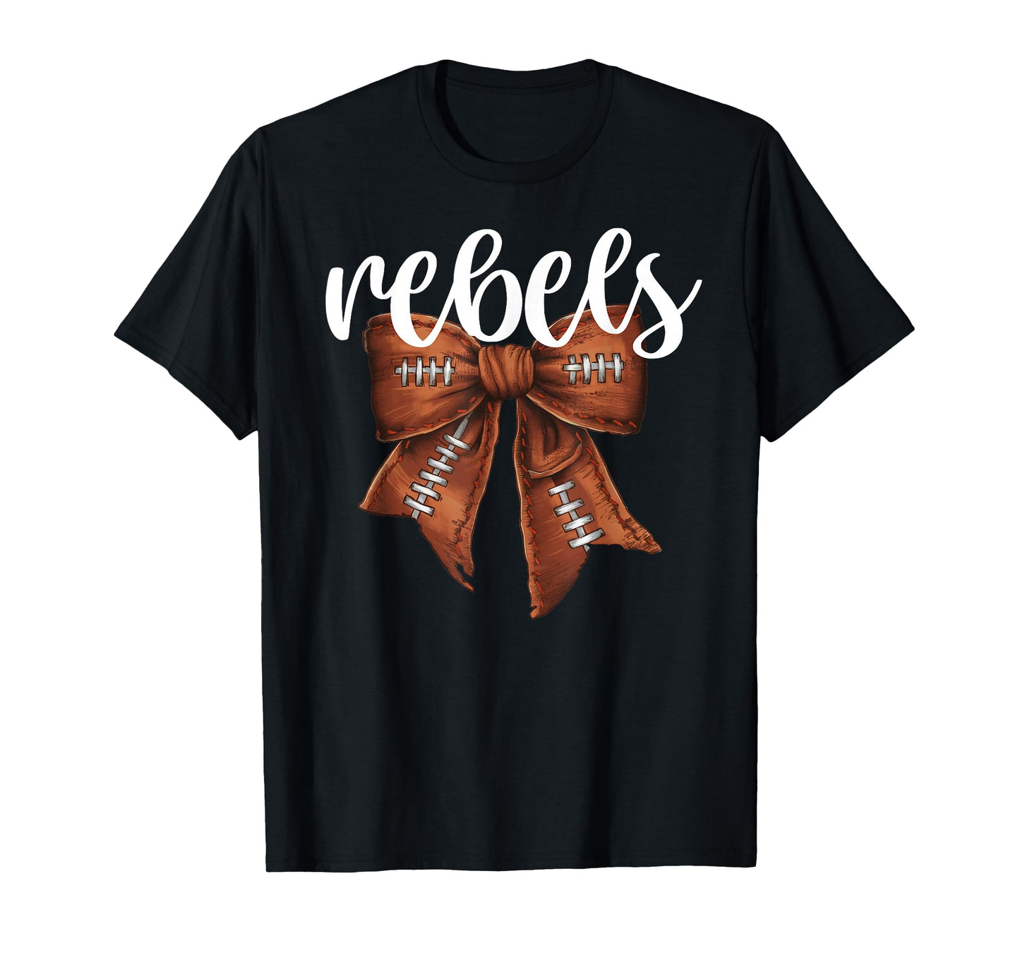 Rebels Football Bow School Spirit Team Mascot Game Night T-Shirt