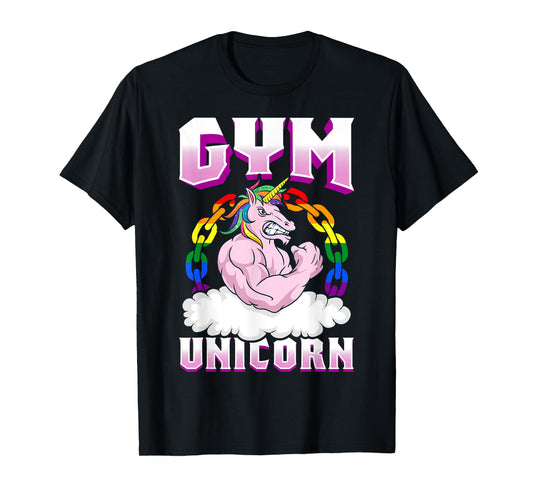 Gay Muscle Shirt Unicorn Funny Shirt Gay Gym Shirt Workout T-Shirt