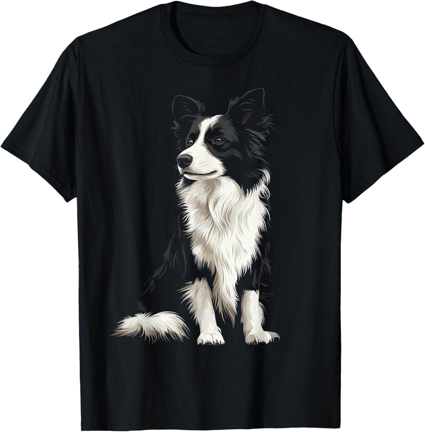 Border Collie Dog Motif Pet Illustration Border Collie T-Shirt