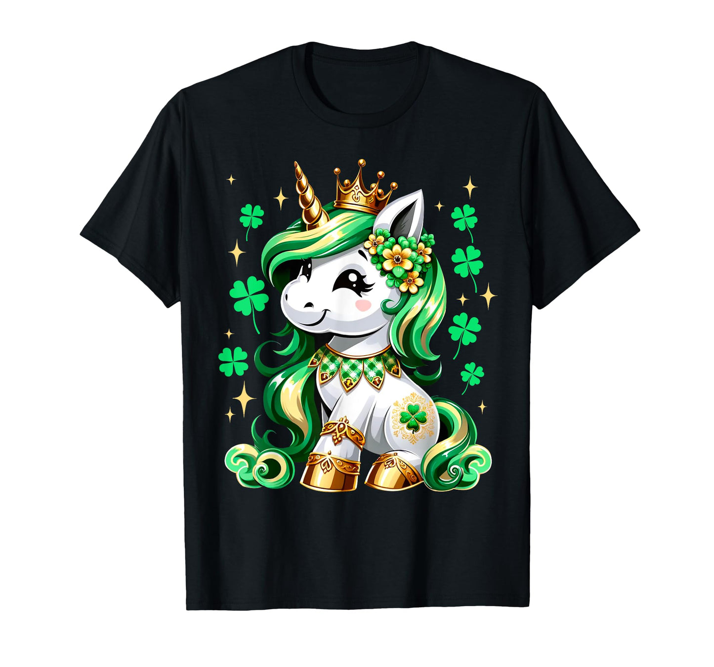 Cute Unicorn Shamrock St Patricks Day Girls Kids Lepricorn T-Shirt