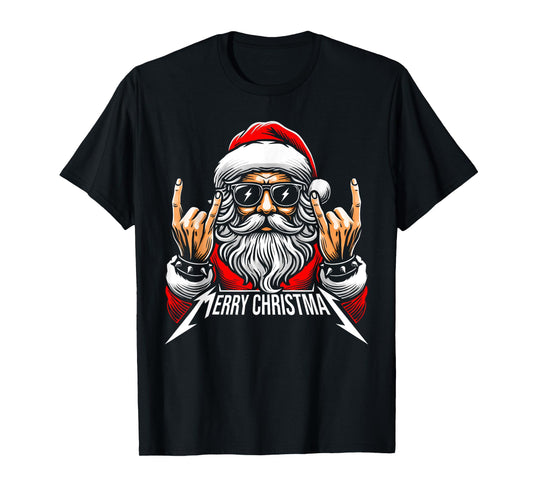 Merry Christmas Red Santa Face Hat Xmas Match Family Funny T-Shirt