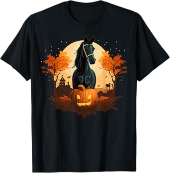 Pumpkin Horse costume on Horse Halloween T-Shirt