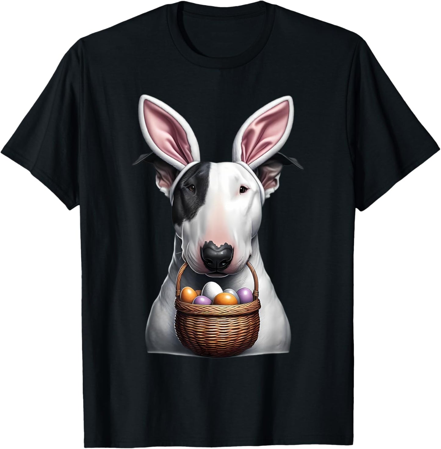 Cute Bunny Ear Bull Terrier Dog Easter Eggs Owner Lover Mom T-Shirt