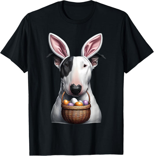 Cute Bunny Ear Bull Terrier Dog Easter Eggs Owner Lover Mom T-Shirt