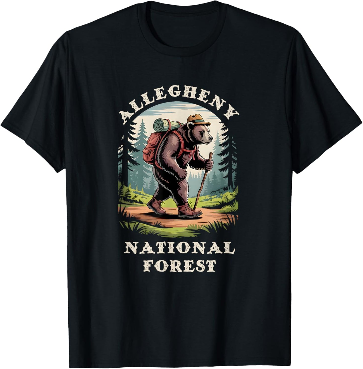 Allegheny National Forest Pennsylvania PA Hiking Trails Bear T-Shirt