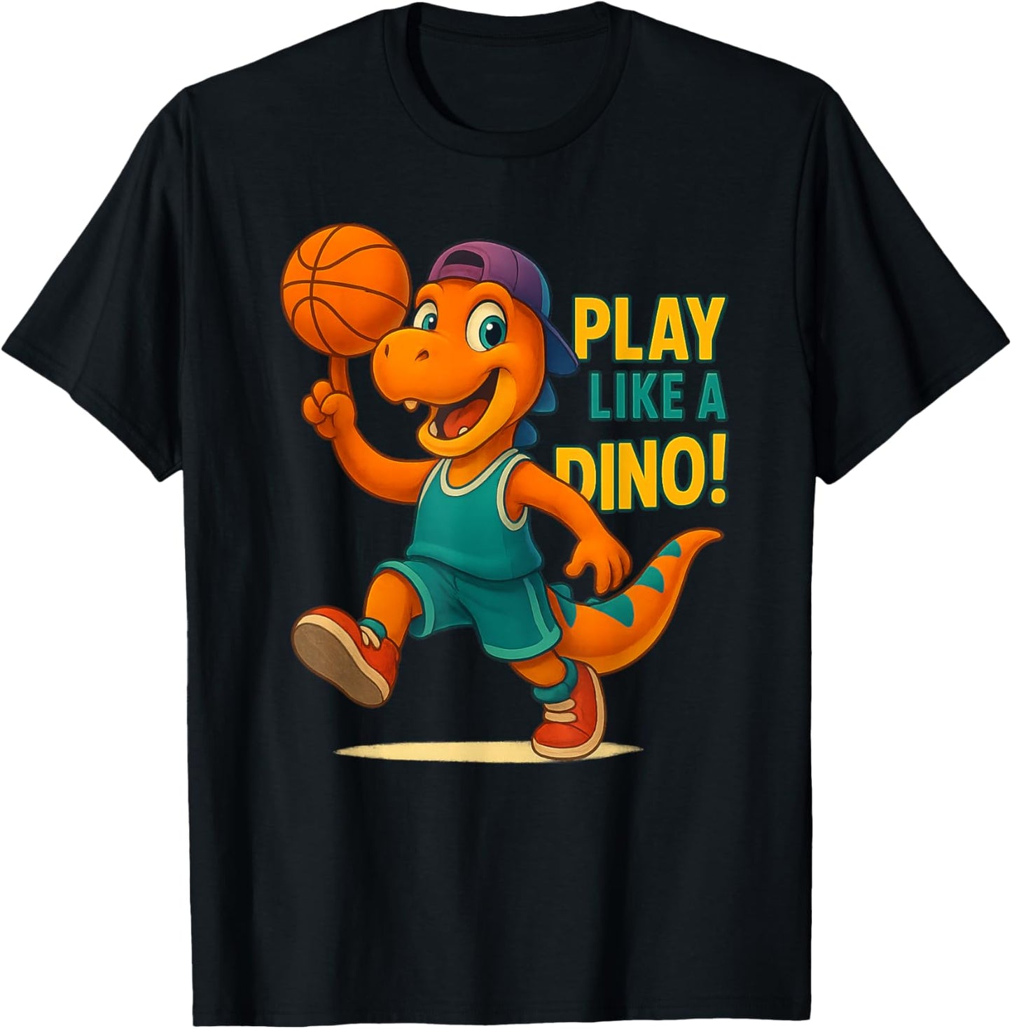 Cool Basketball Dinosaur Player Funny Sports Dino Slam Dunk T-Shirt