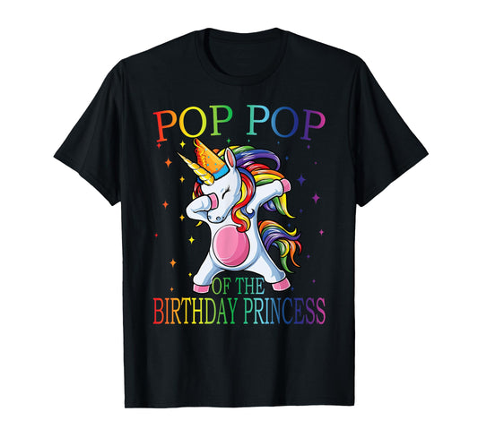 Pop Pop Of The Birthday Princess Unicorn T-Shirt