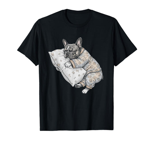 Funny Sleepy French Bulldog Frenchie Pajama Men Women Kids T-Shirt