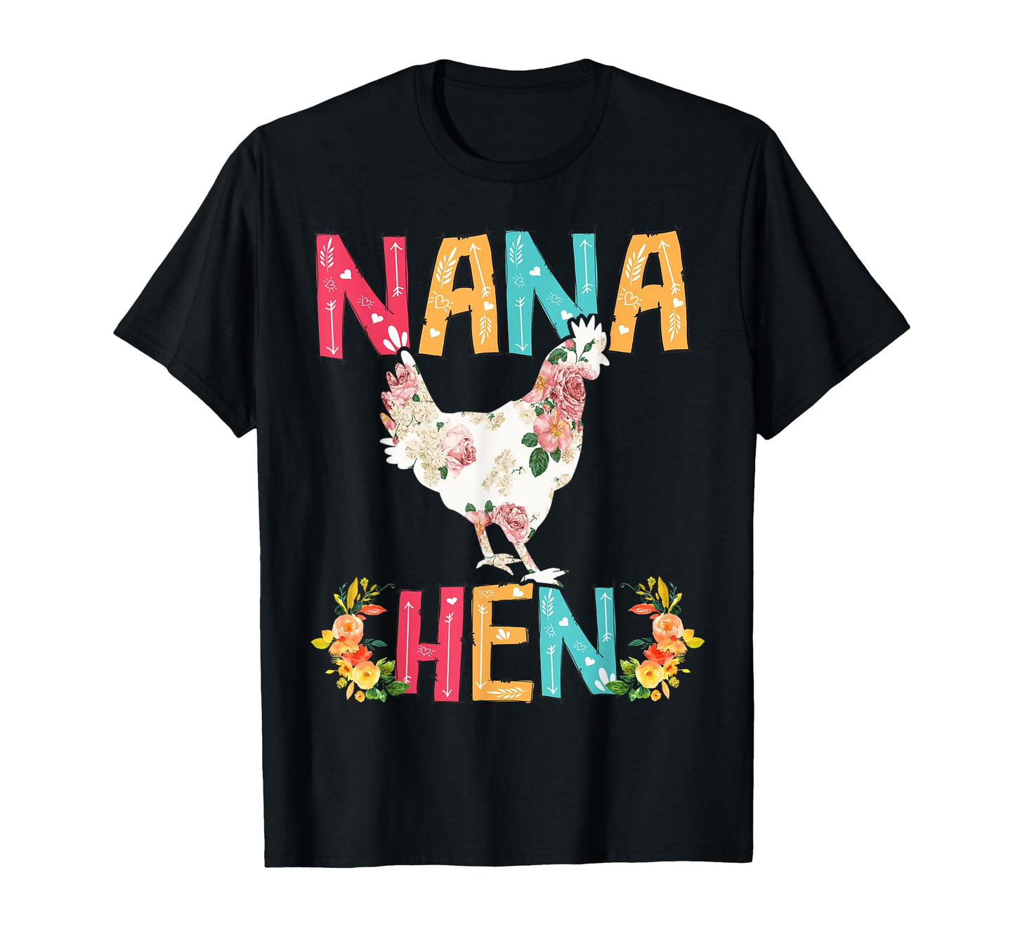 Happy Mother's Day Proud Nana Floral Chicken Hen Lover T-Shirt