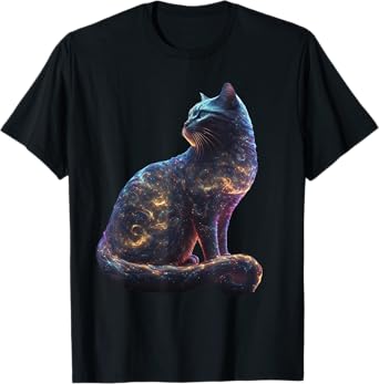 cute cat Galaxy for lover cats kitty kitten space universe T-Shirt