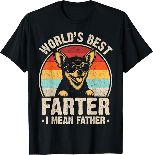World's Best Farter I Mean Father Funny Dog Dad Father's Day T-Shirt