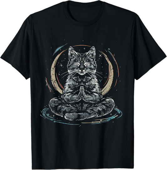 Meditation Cat Yoga Spiritual Hindu Buddhist Zen Buddha T-Shirt