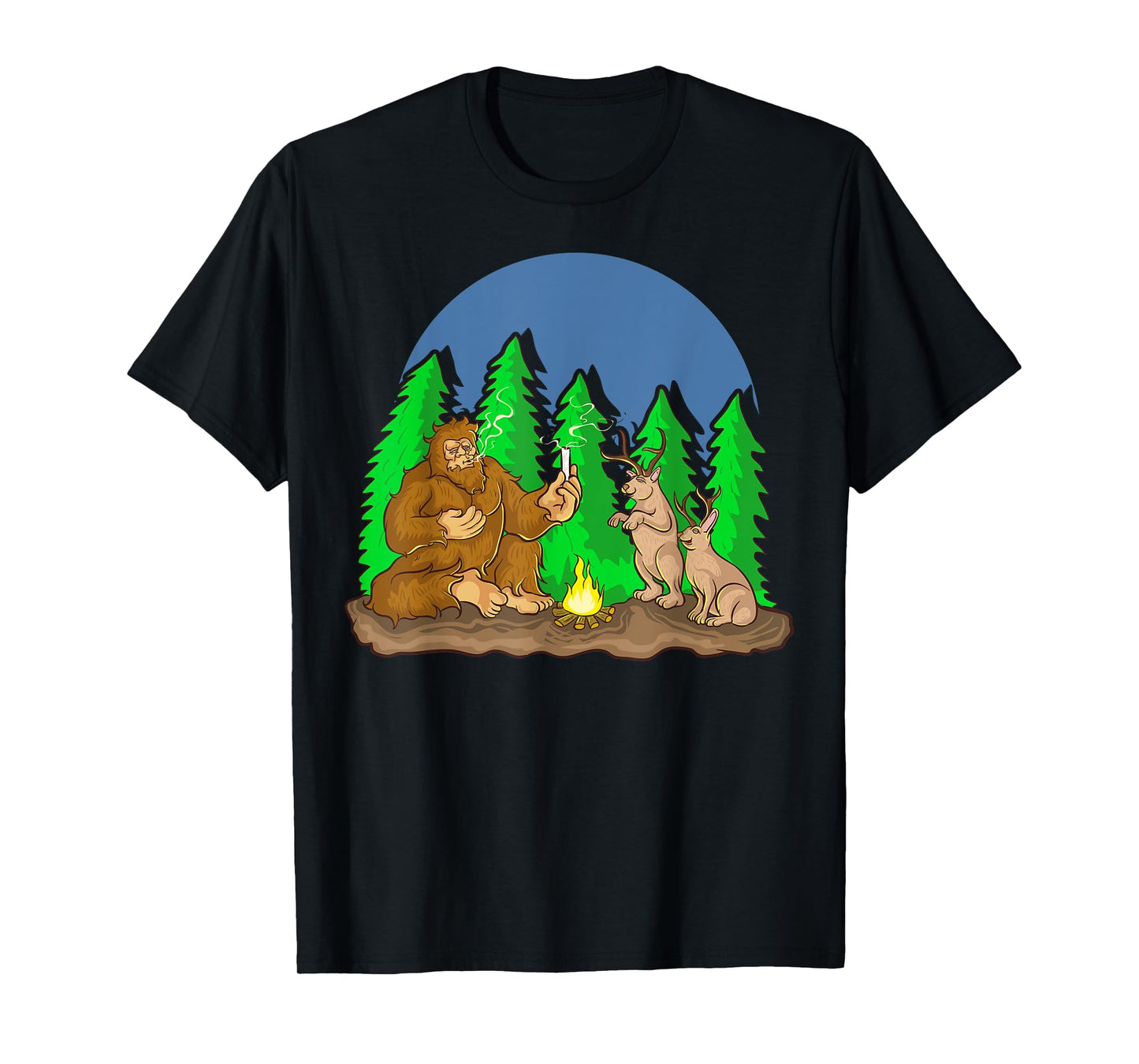 Pot Smoking Bigfoot Jackalope Cryptozoology Shirt Gift T-Shirt